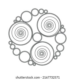 Triple celtic spiral design (variation of the Triskelion, also called Triskele) in black on white background – Version 1