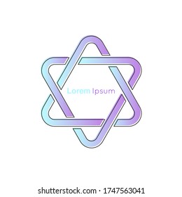 Triple chain union icon. Abstract vector logo modern gradient design template. Entwined shape.