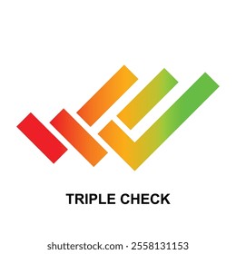 Triple check icon isolated on background vector illustration