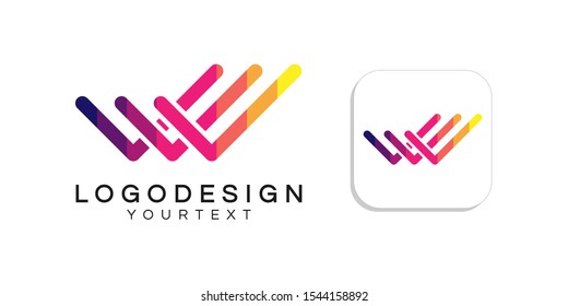 triple check logo design. icon vector colorful