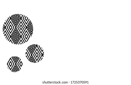 triple circle black and white background with a hexagonal abstract pattern texture vector background