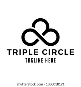 triple circles infinite logo vector