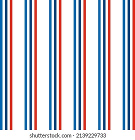 Triple color vertical stripes pattern on white background. Motor work schematic color stripes. Power design for racing car.