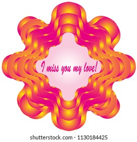 The triple corrugated octagon, using the red and yellow transitions, forms a frame for love belief.
