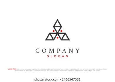 triple crystal triangle minimal logo