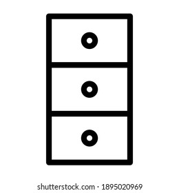 triple cupboard icon logo or illustration with outline stroke style vector design. perfect use for web, mobile app, pattern, design etc.