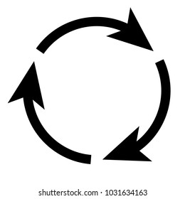 Triple curved recycle/refresh icon