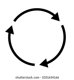 Triple curved recycle/refresh icon