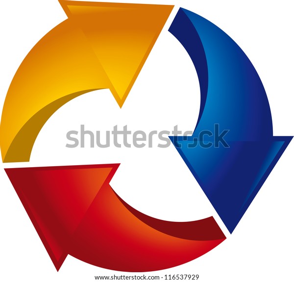 Triple Cycle Arrows Stock Vector (Royalty Free) 116537929 | Shutterstock