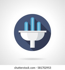 Triple drinking fountain. Round flat color style icon