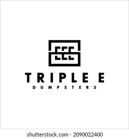 triple E dumpsters industry logo design