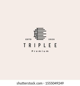 triple e monogram eee letter hipster lettermark logo retro vintage for branding or t shirt design	