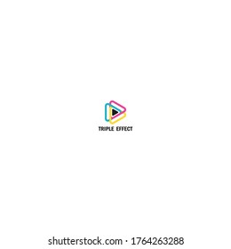 Concepto de diseño de logotipo de color de efecto triple