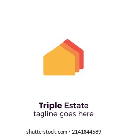 triple estate logo vector illustration