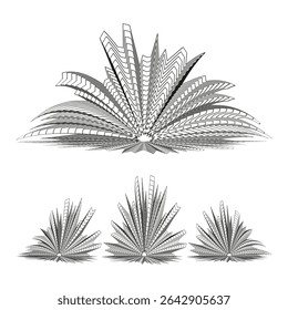 Ícone de ventilador triplo. Três pétalas. Design de camada cinza. Emblema vetorial. 