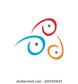 triple fish logo template, fish logo silhouette