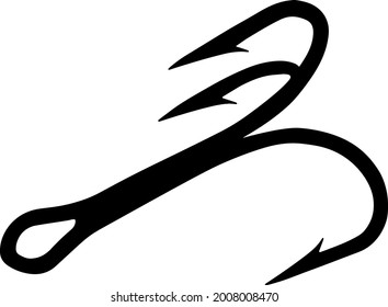 Triple fishing hook for catching predatory fish.