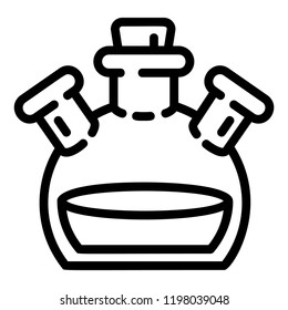 Triple flask icon. Outline triple flask vector icon for web design isolated on white background