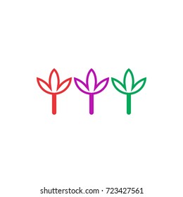 Triple Flower logo design vector