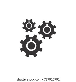 Triple Gear icon logo design vector