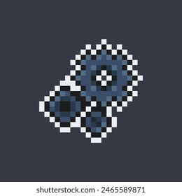 triple gear in pixel art style