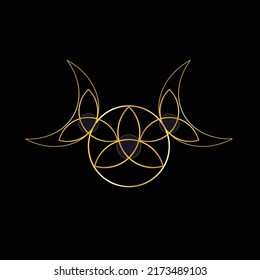 Triple Goddess Knot Neopaganism Symbol, Holy Trinity, Phase Of The Moon, Stages, Life Cycle, Wall Decor, Talisman, Amulet.