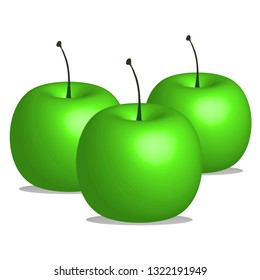 Triple Green Cherries 3D Vector