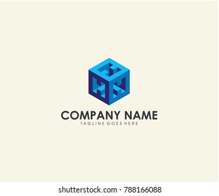 Triple H modern abstract hexagon icon logo vector eps 10