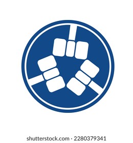 plantilla de icono de logotipo de martillo triple
