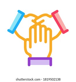 Triple Handshake Icon Vector. Triple Handshake Sign. Color Symbol Illustration