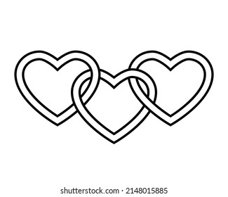 Triple Heart Celtic Knot Icon Clipart Stock Vector (Royalty Free ...