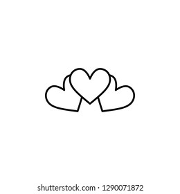 triple heart chain icon. Element of Valentine's Day icon for mobile concept and web apps. Detailed triple heart chain icon can be used for web and mobile