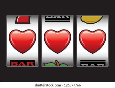 Triple hearts Valentine slot machine