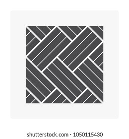 Triple herringbone floor pattern vector icon. For paving or laying finishing material i.e. wood, tile, stone and paver block floor. Both interior, exterior and outdoor to decoration home or building.