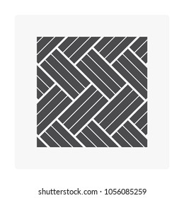 Triple herringbone floor pattern vector icon. For paving or laying finishing material i.e. wood, tile, stone and paver block floor. Both interior, exterior and outdoor to decoration home or building.