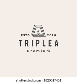 triple a hipster vintage logo vector icon illustration