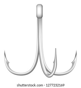Triple hook icon. Realistic illustration of triple hook vector icon for web design