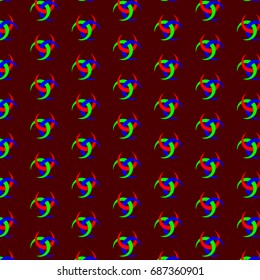 Triple Horn of Odin - vector pattern , Three crescent pattern