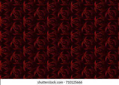 Triple Horn of Odin - vector pattern , Three crescent pattern, 
Wiccan symbols pattern