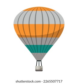 Triple hot air balloons isolated on white background