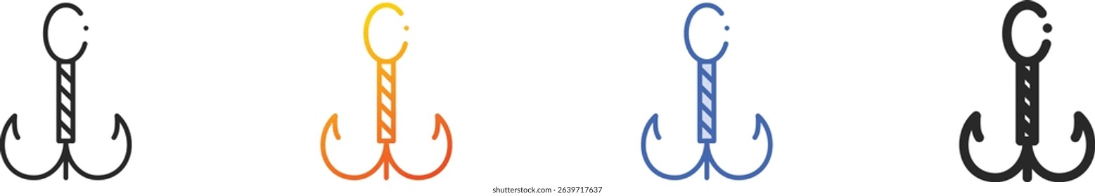 triple icon.Thin Linear, Gradient, Blue Stroke and bold Style Design Isolated On White Background