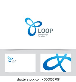 Triple Infinite Loop logo design template. Corporate branding identity