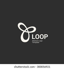 Triple Infinite Loop logo design template. Corporate branding identity