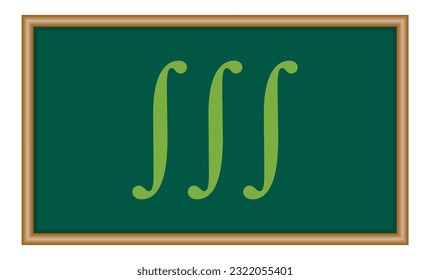 Triple integral symbol in mathematics. Mathematics resources for teachers and students.