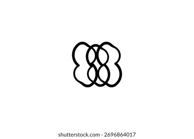 Triple Interlocking Loop Logo – Abstract Symbol for Unity, Continuity, Motion  Minimalist Branding Use