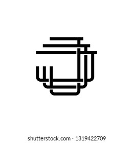 triple j monogram jjj letter hipster lettermark logo for branding or t shirt design