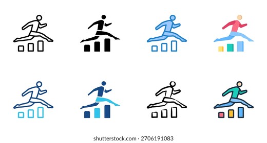 Ícone de salto triplo define várias coleções de estilos 
