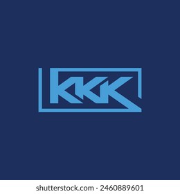 Triple K Letter in square modern creative logo design template