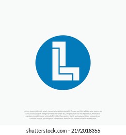 triple L logo in one capital L shape Logo vector