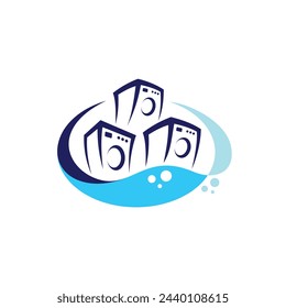 Triple laundry logo, laundry logo design